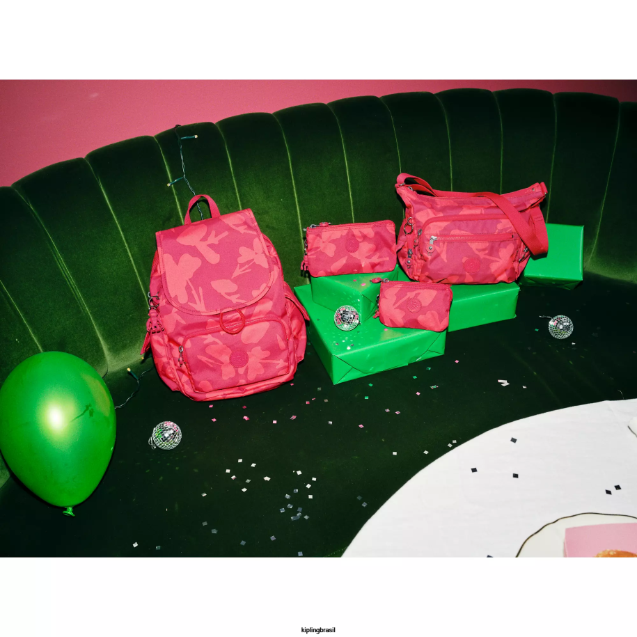 mulheres bolsas Kipling flor de coral bolsa grande impressa de criatividade 4X8V304