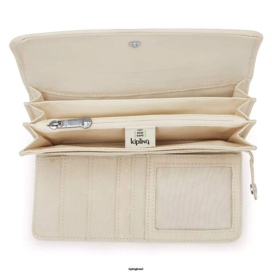 mulheres carteiras e pulseiras Kipling areia clara carteira instantânea de dinheiro 4X8V291
