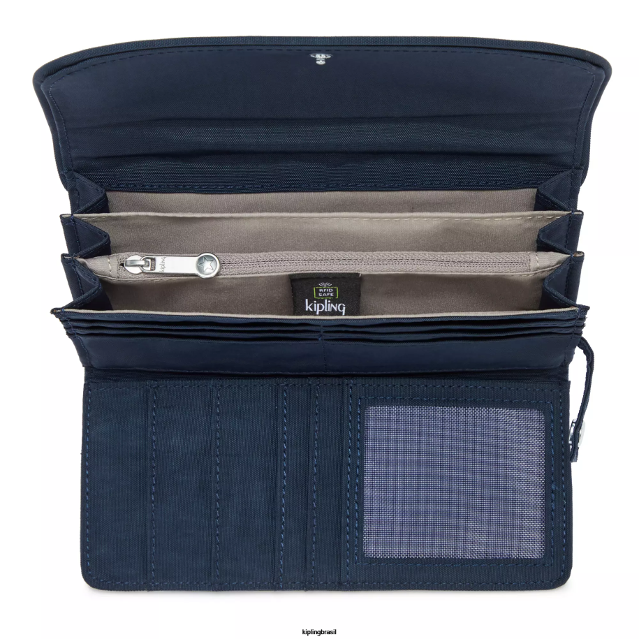 mulheres carteiras e pulseiras Kipling azul azul carteira instantânea de dinheiro 4X8V288
