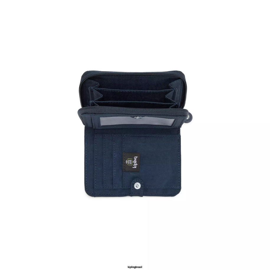 mulheres carteiras e pulseiras Kipling azul azul dinheiro amor carteira pequena 4X8V300