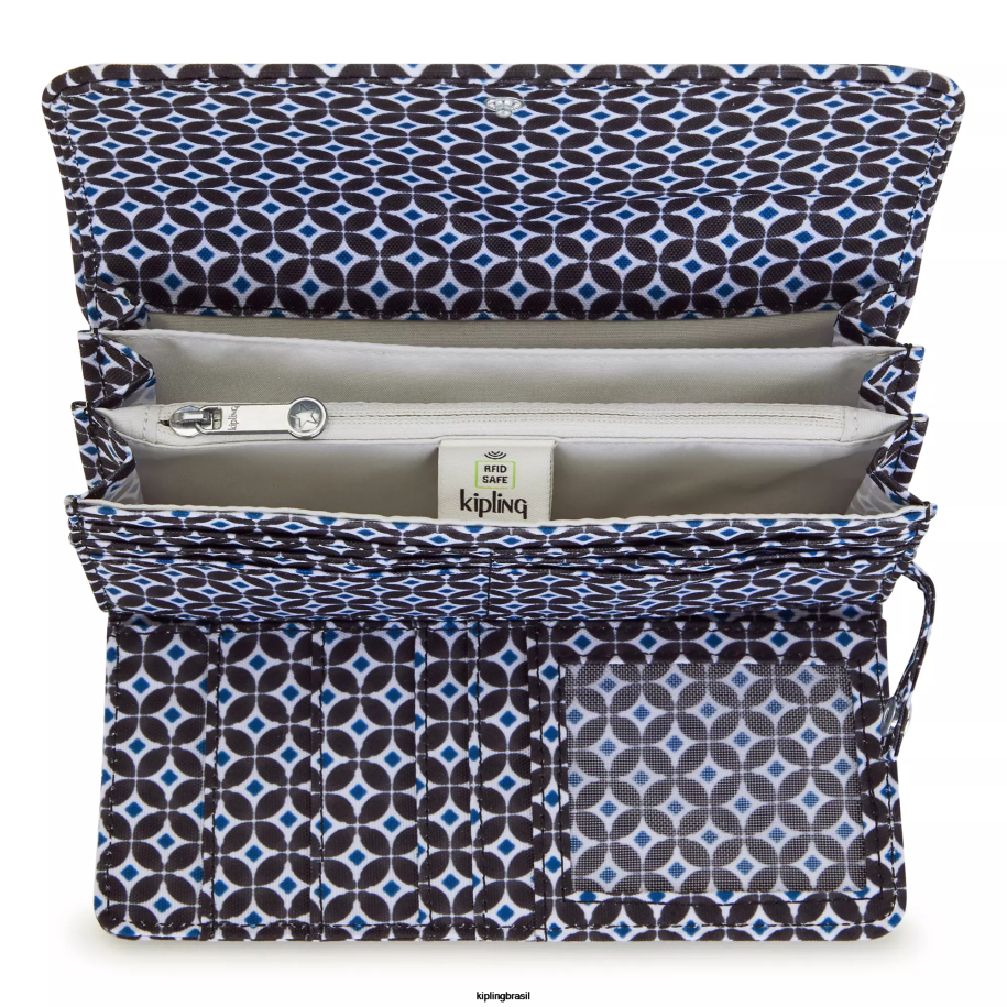mulheres carteiras e pulseiras Kipling azulejo enegrecido carteira de pressão impressa money land 4X8V312