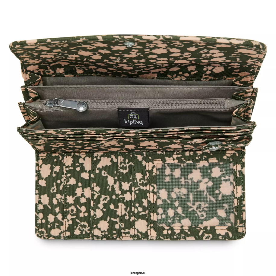 mulheres carteiras e pulseiras Kipling floral fresco carteira de pressão impressa money land 4X8V311