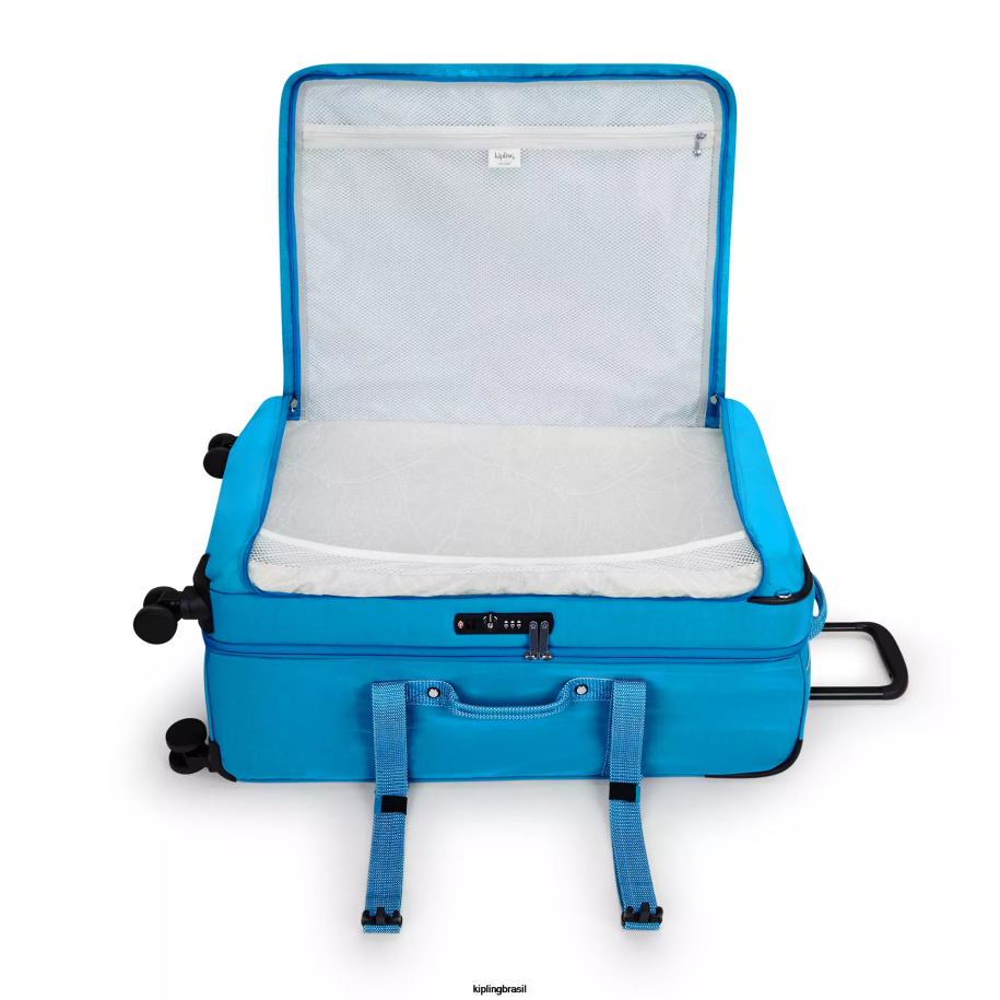 mulheres bagagem rolante Kipling ansioso azul bagagem de rolamento grande espontânea 4X8V519