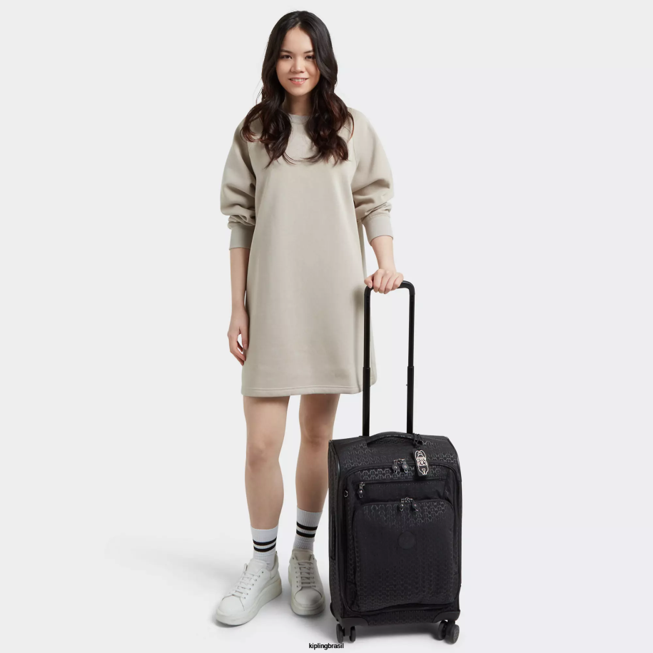 mulheres bagagem rolante Kipling assinatura em relevo youri spin pequena mala de rodinhas impressa com 4 rodas 4X8V515