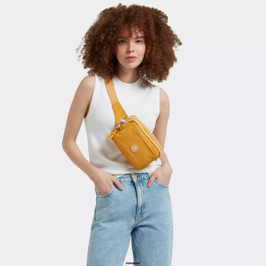 mulheres bolsas crossbody Kipling amarelo rápido bolsa transversal abanu multi conversível 4X8V118