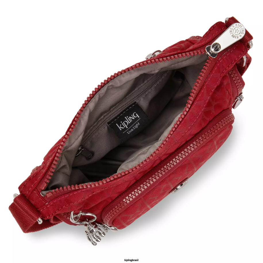 mulheres bolsas crossbody Kipling assinatura vermelha bolsa transversal mini gabbie 4X8V73
