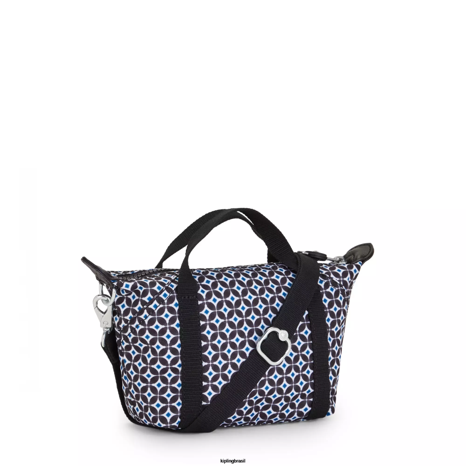 mulheres bolsas crossbody Kipling azulejo enegrecido bolsa tiracolo estampada compacta artística 4X8V24
