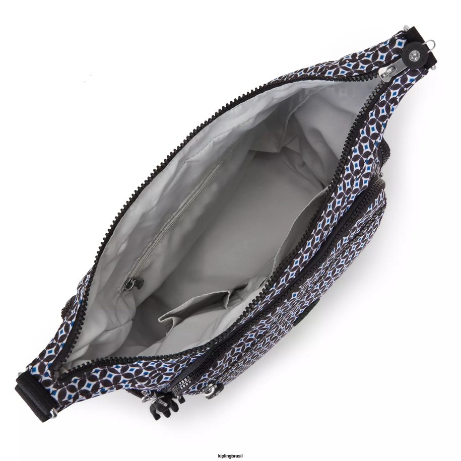 mulheres bolsas crossbody Kipling azulejo enegrecido bolsa transversal com estampa gabbie 4X8V142