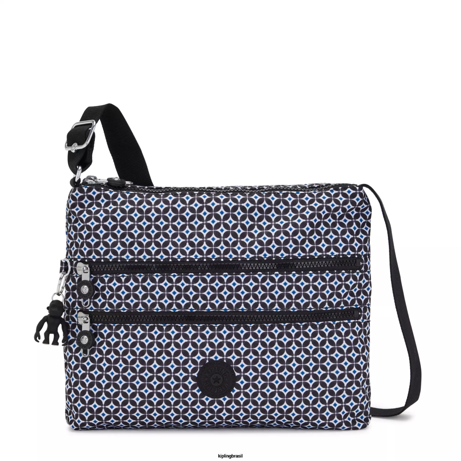 mulheres bolsas crossbody Kipling azulejo enegrecido bolsa transversal estampada alvar 4X8V145