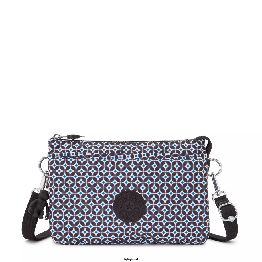 mulheres bolsas crossbody Kipling azulejo enegrecido bolsa transversal estampada riri 4X8V143