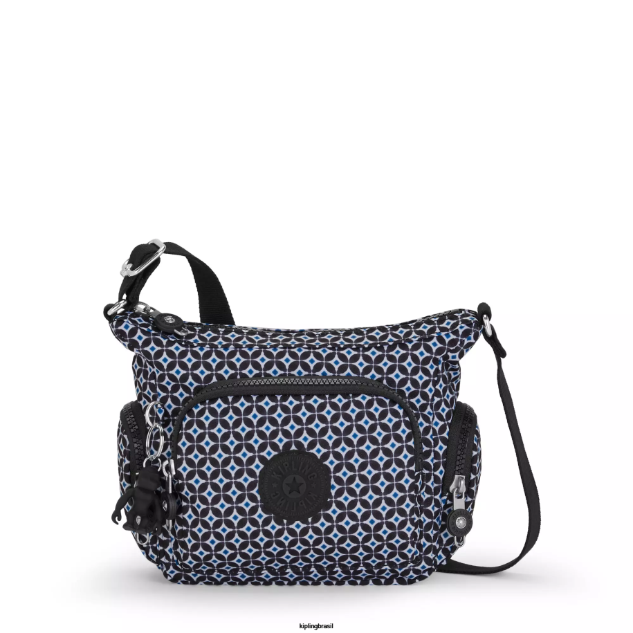 mulheres bolsas crossbody Kipling azulejo enegrecido gabbie bolsa transversal mini estampada 4X8V140