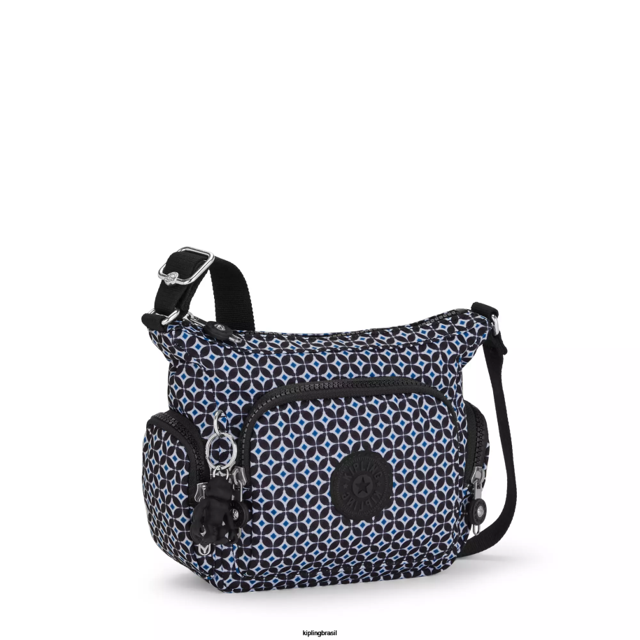 mulheres bolsas crossbody Kipling azulejo enegrecido gabbie bolsa transversal mini estampada 4X8V140