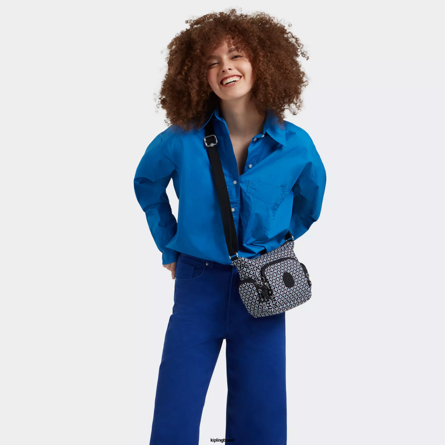 mulheres bolsas crossbody Kipling azulejo enegrecido gabbie bolsa transversal mini estampada 4X8V140