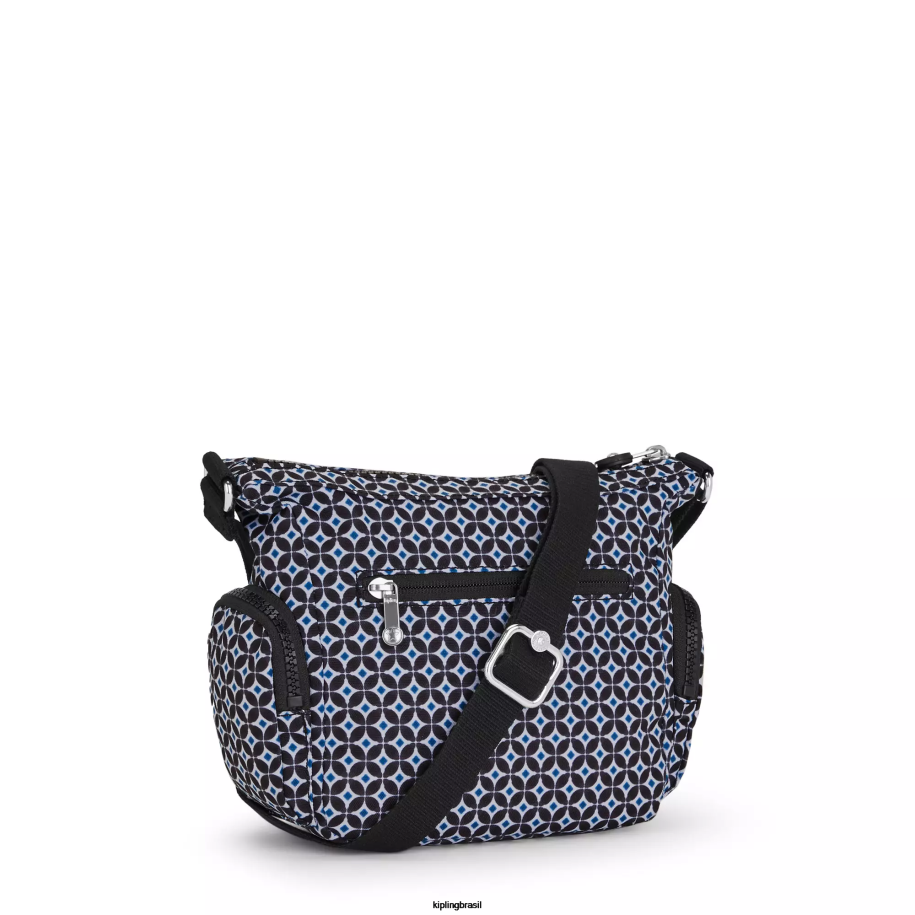 mulheres bolsas crossbody Kipling azulejo enegrecido gabbie bolsa transversal mini estampada 4X8V140