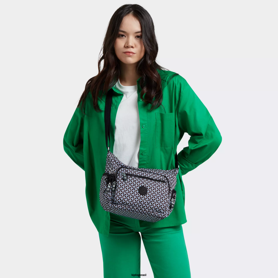 mulheres bolsas crossbody Kipling azulejo enegrecido gabbie bolsa transversal pequena estampada 4X8V147
