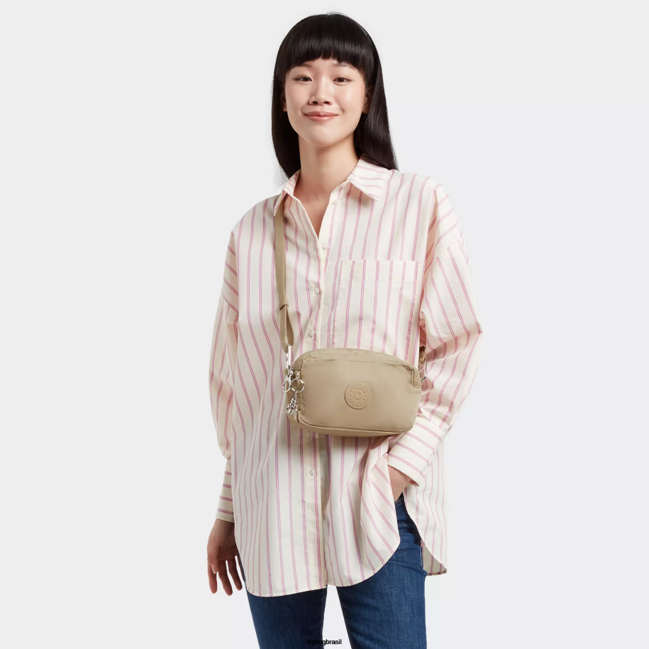 mulheres bolsas crossbody Kipling bege natural bolsa transversal milda 4X8V69