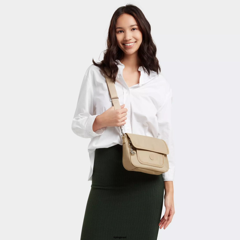 mulheres bolsas crossbody Kipling bege natural bolsa transversal pequena inaki 4X8V180
