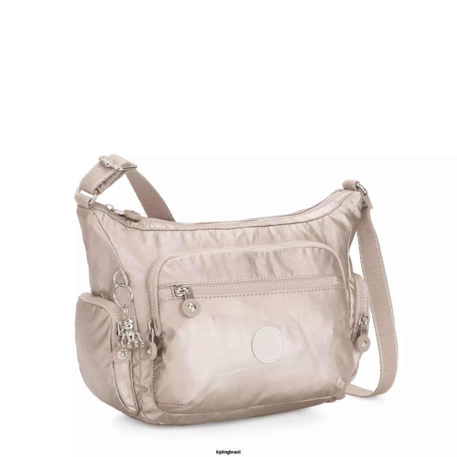 mulheres bolsas crossbody Kipling brilho metálico bolsa transversal pequena gabbie metalizada 4X8V186