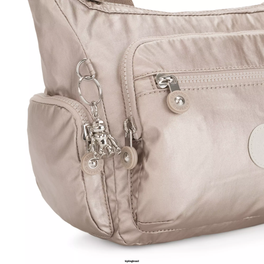 mulheres bolsas crossbody Kipling brilho metálico bolsa transversal pequena gabbie metalizada 4X8V186