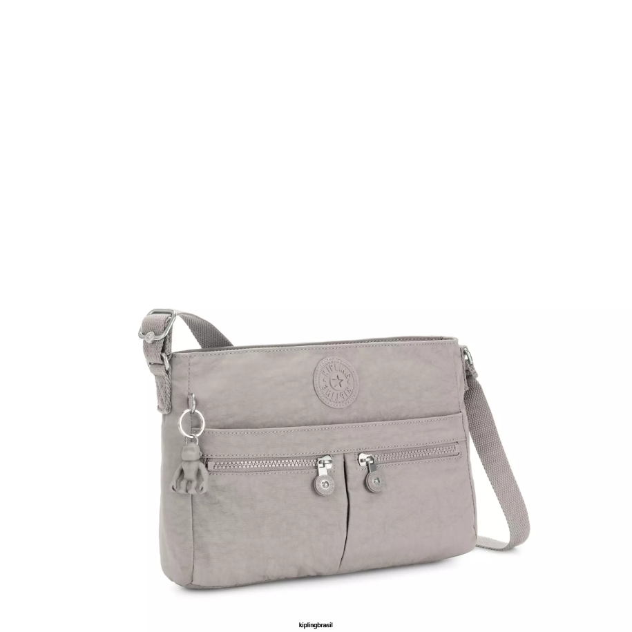 mulheres bolsas crossbody Kipling cinza gris bolsa transversal angie nova 4X8V167
