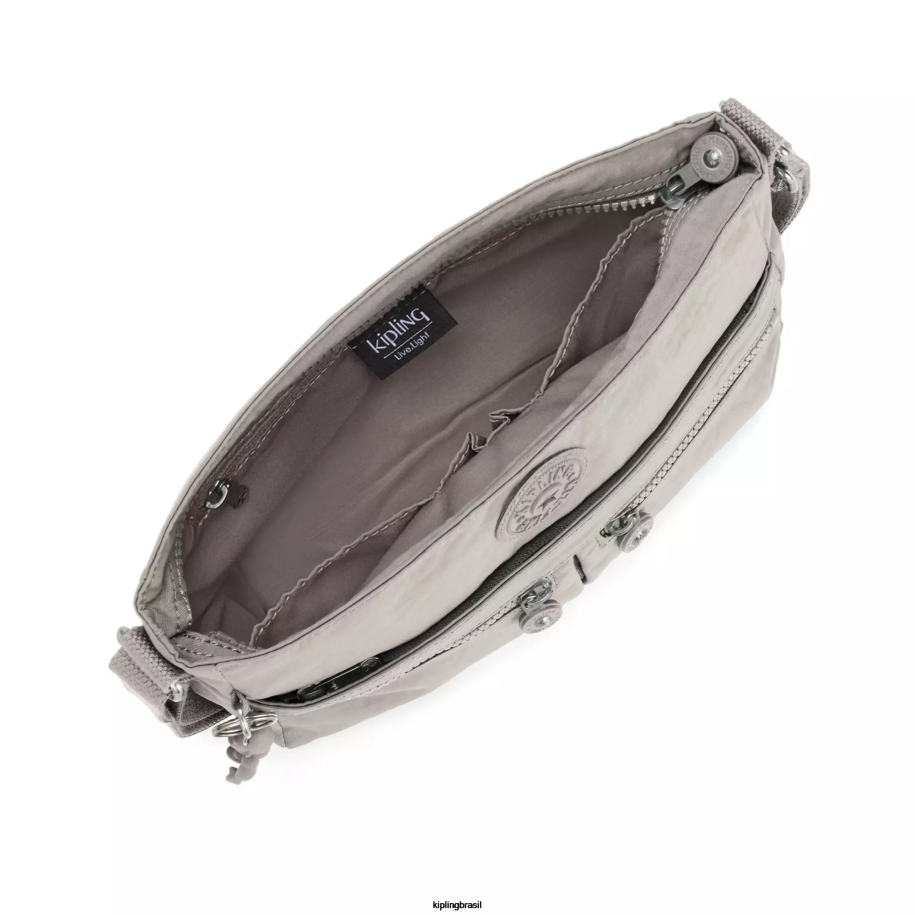 mulheres bolsas crossbody Kipling cinza gris bolsa transversal angie nova 4X8V167