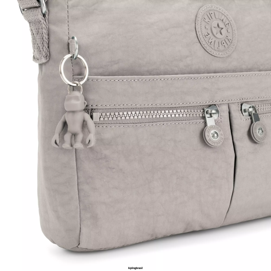 mulheres bolsas crossbody Kipling cinza gris bolsa transversal angie nova 4X8V167