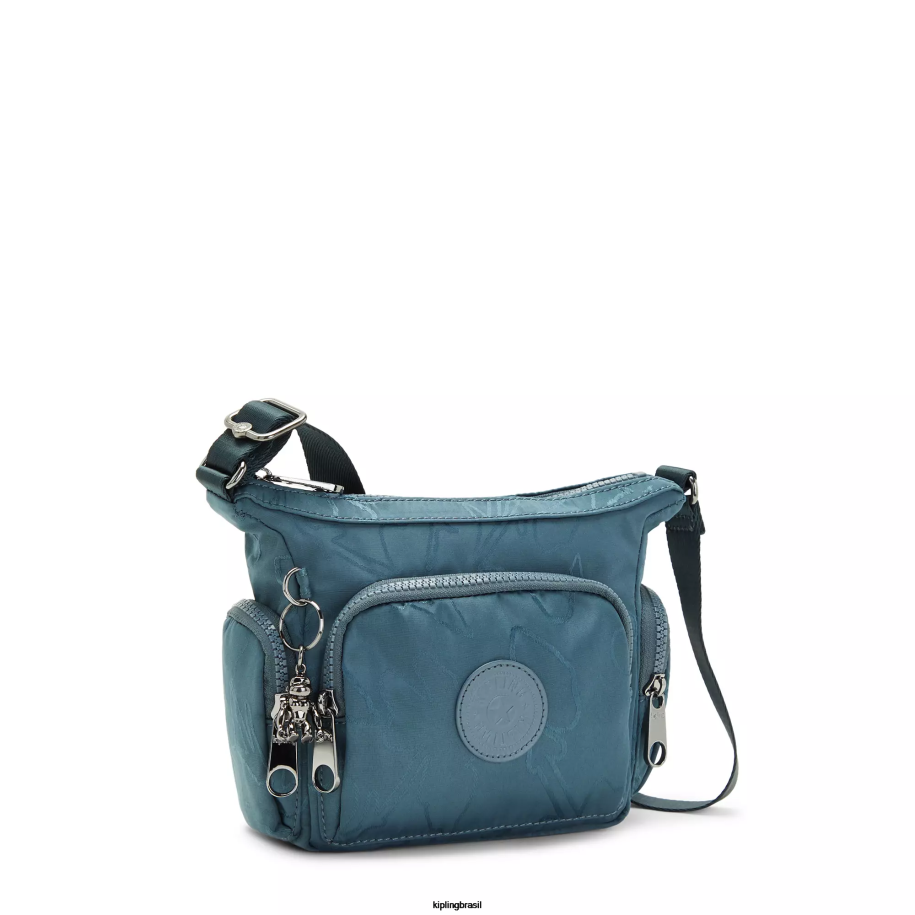 mulheres bolsas crossbody Kipling cinza noturno gabbie bolsa transversal mini estampada 4X8V102