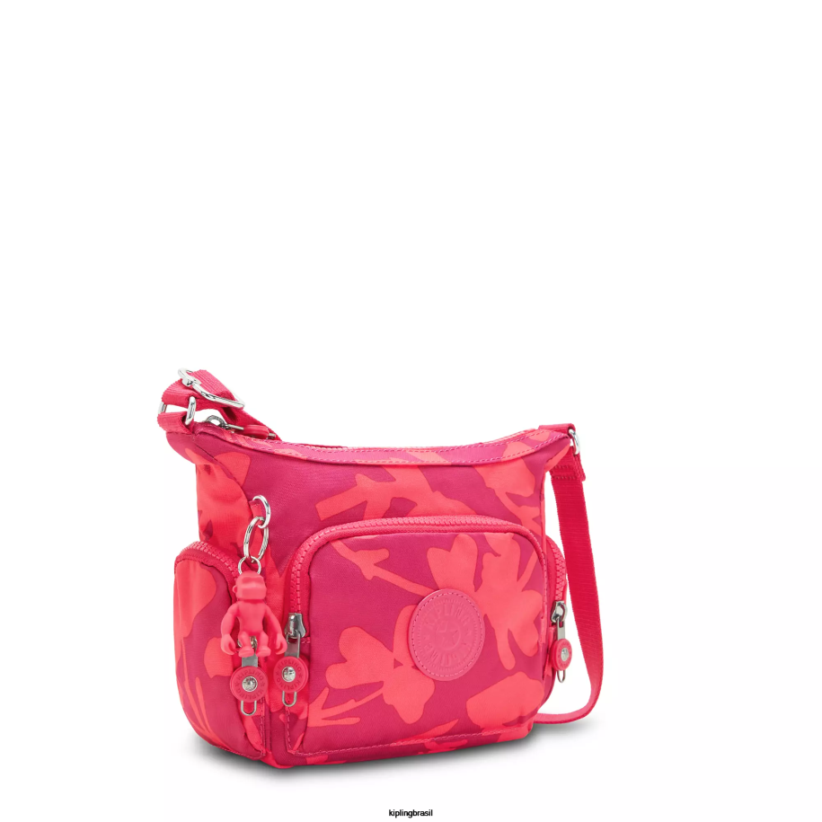 mulheres bolsas crossbody Kipling flor de coral gabbie bolsa transversal mini estampada 4X8V138