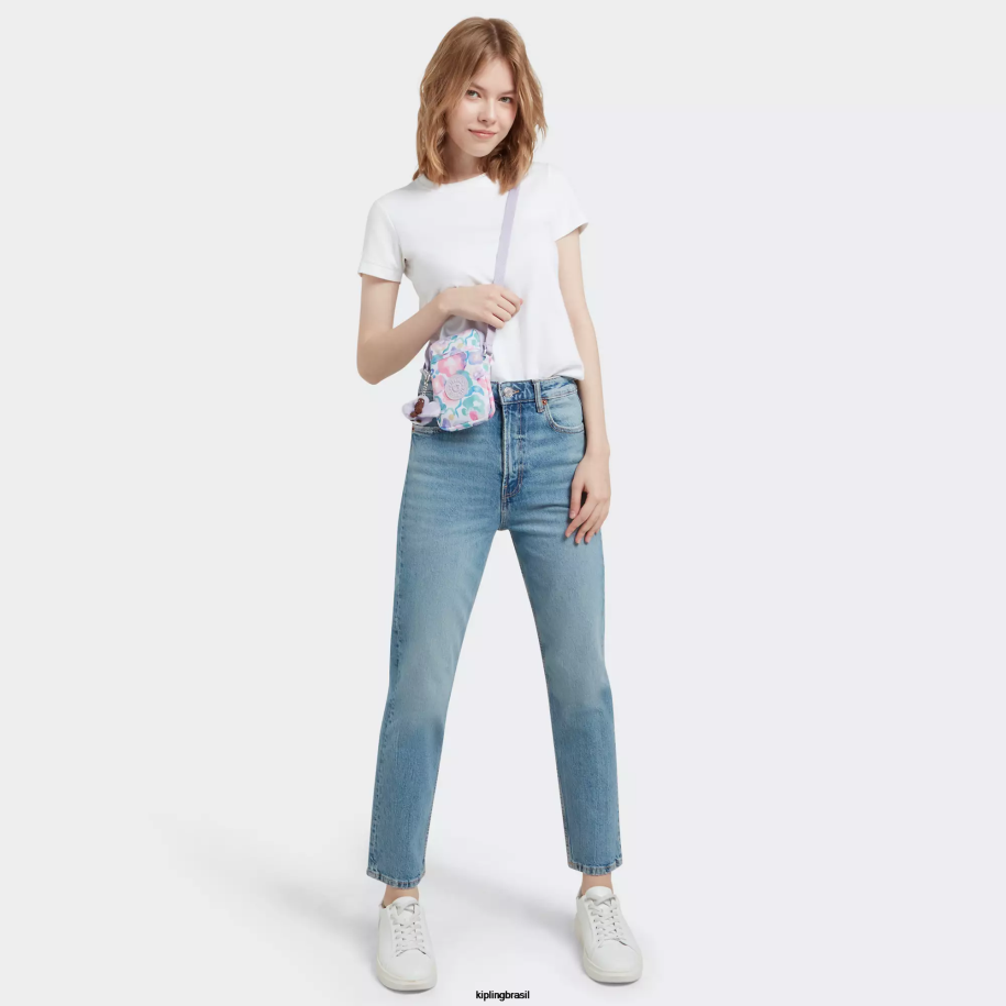 mulheres bolsas crossbody Kipling flores aquáticas saco de telefone crossbody impresso tally 4X8V57