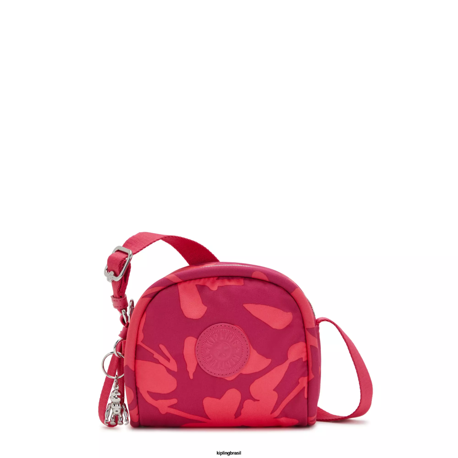 mulheres bolsas crossbody Kipling flores de coral bolsa transversal estampada jesper 4X8V189