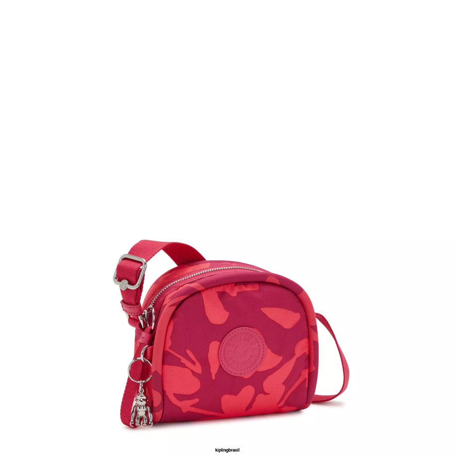 mulheres bolsas crossbody Kipling flores de coral bolsa transversal estampada jesper 4X8V189
