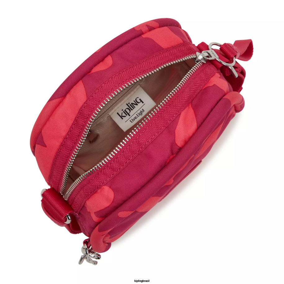 mulheres bolsas crossbody Kipling flores de coral bolsa transversal estampada jesper 4X8V189