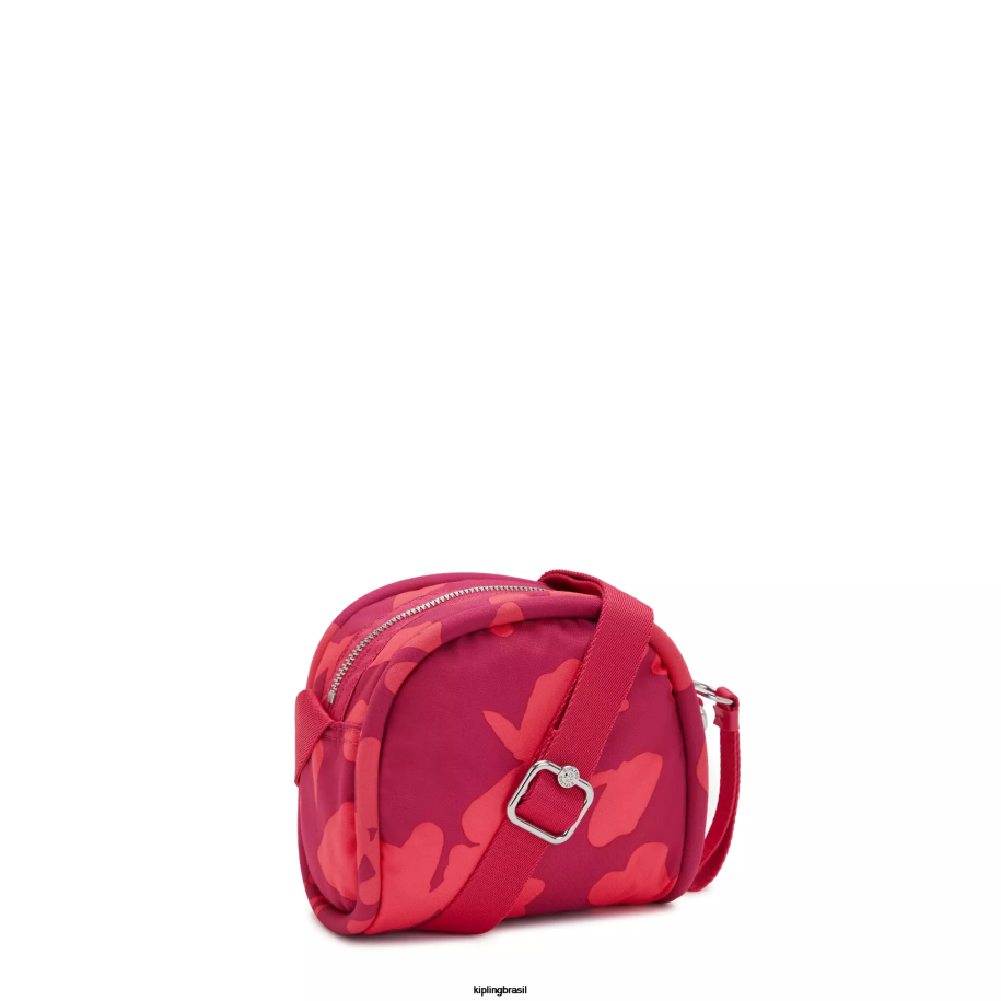 mulheres bolsas crossbody Kipling flores de coral bolsa transversal estampada jesper 4X8V189