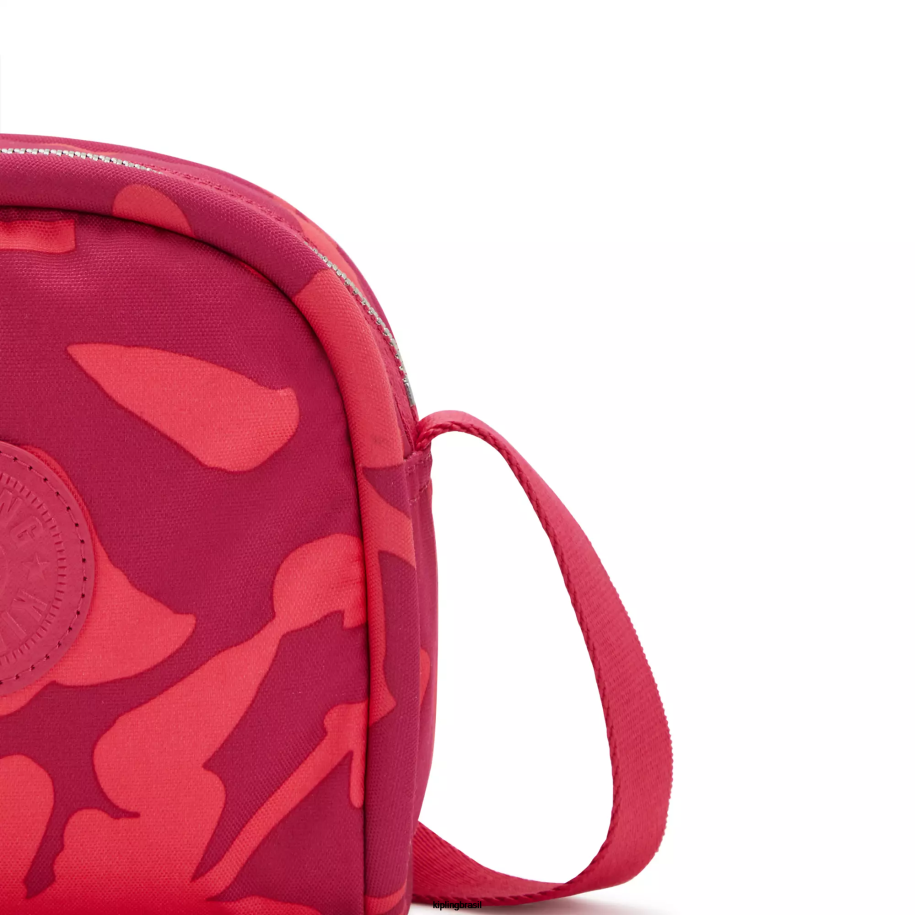 mulheres bolsas crossbody Kipling flores de coral bolsa transversal estampada jesper 4X8V189
