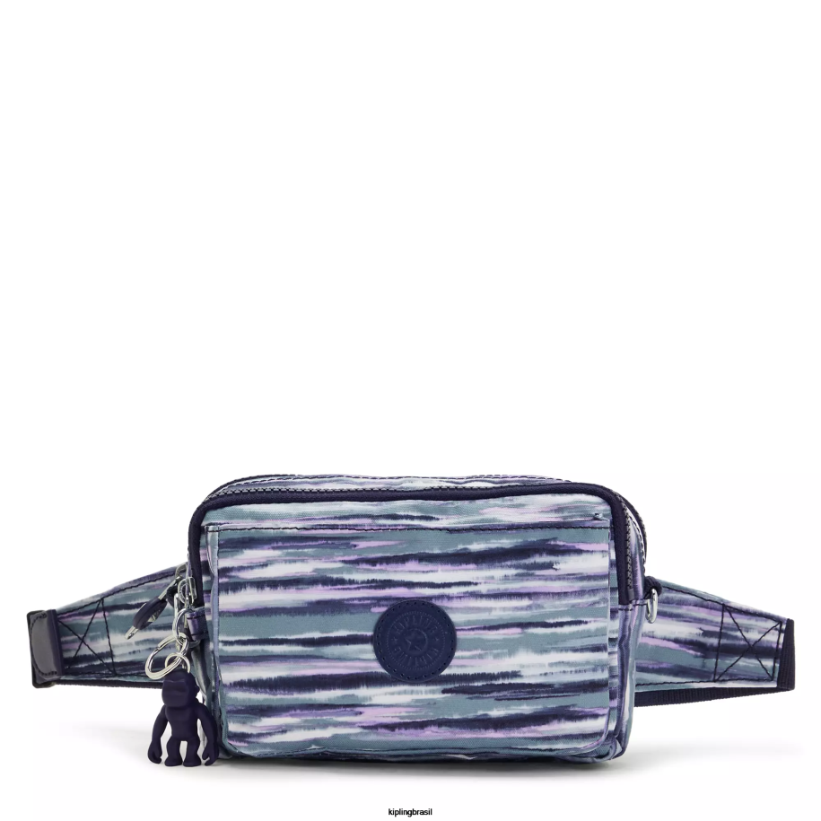mulheres bolsas crossbody Kipling listras de pincel abanu bolsa transversal conversível multi estampada 4X8V319