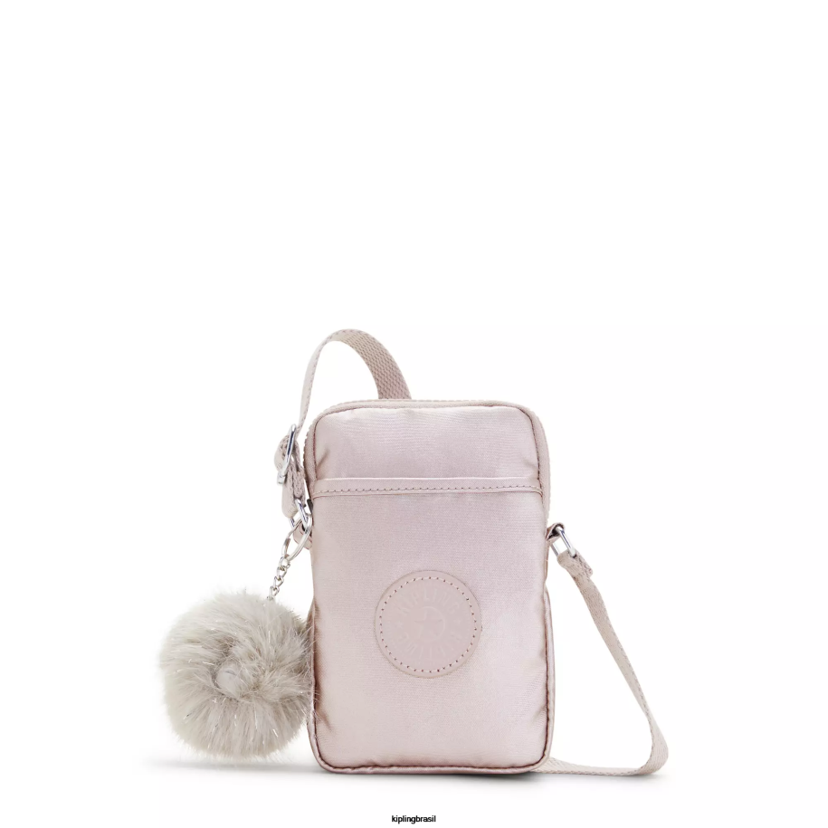 mulheres bolsas crossbody Kipling rosa metálica saco de telefone crossbody metálico tally 4X8V58