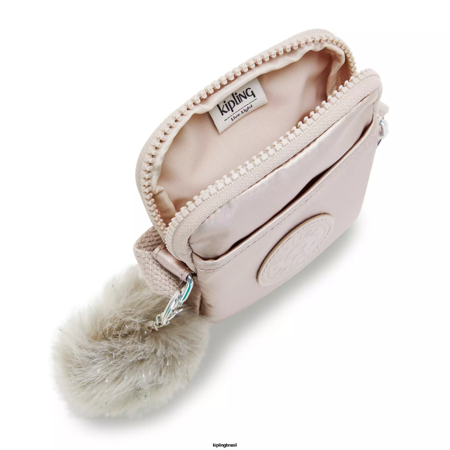 mulheres bolsas crossbody Kipling rosa metálica saco de telefone crossbody metálico tally 4X8V58