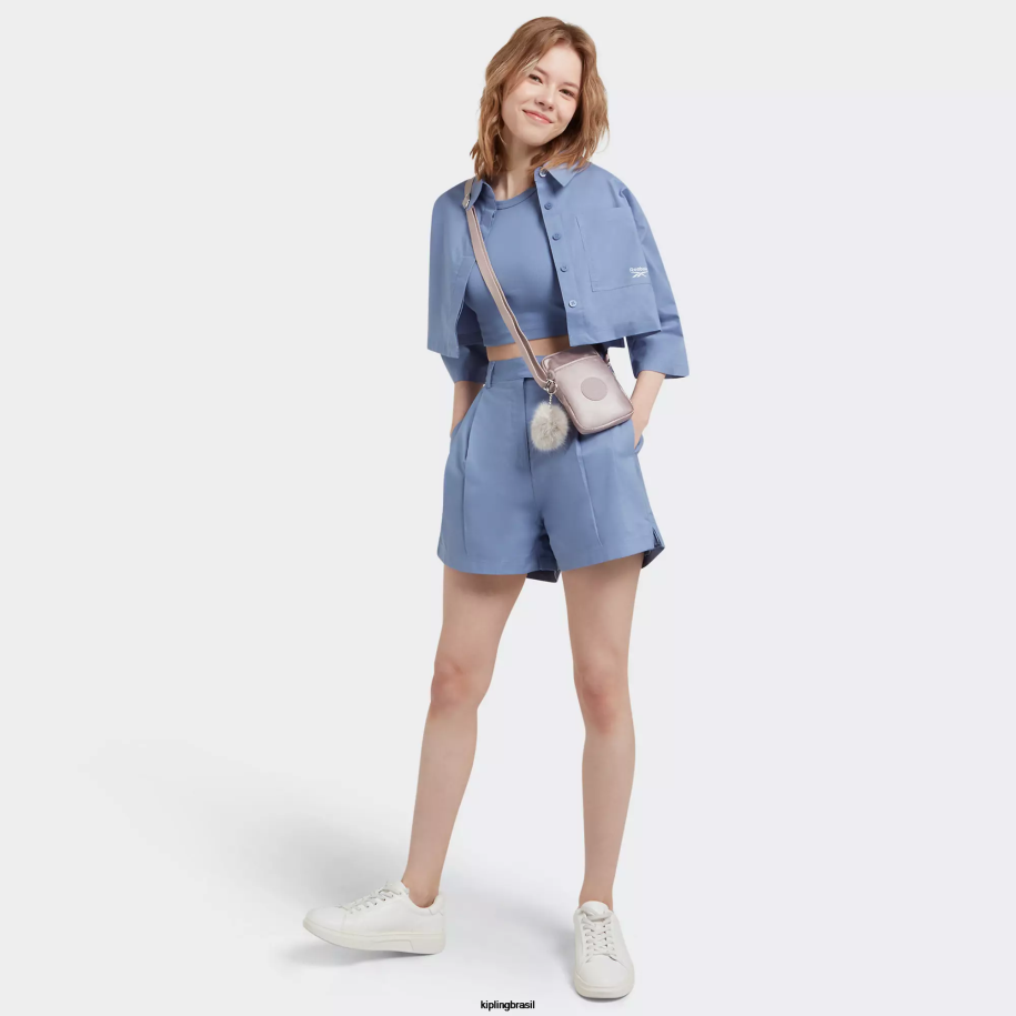 mulheres bolsas crossbody Kipling rosa metálica saco de telefone crossbody metálico tally 4X8V58