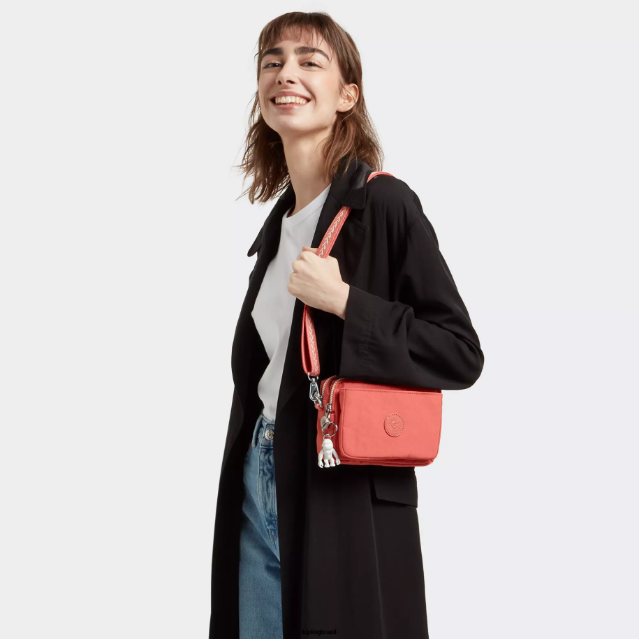 mulheres bolsas crossbody Kipling rosa vintage bolsa transversal abanu multi conversível 4X8V122