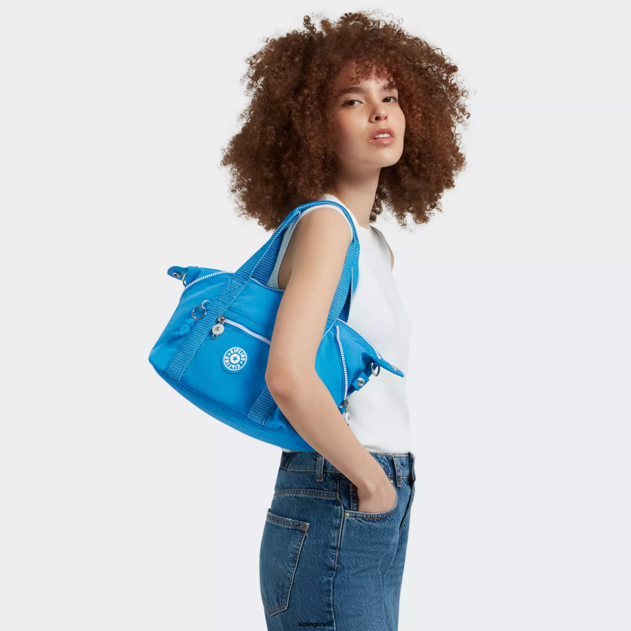 mulheres bolsas de ombro Kipling ansioso azul arte mini bolsa de ombro 4X8V40