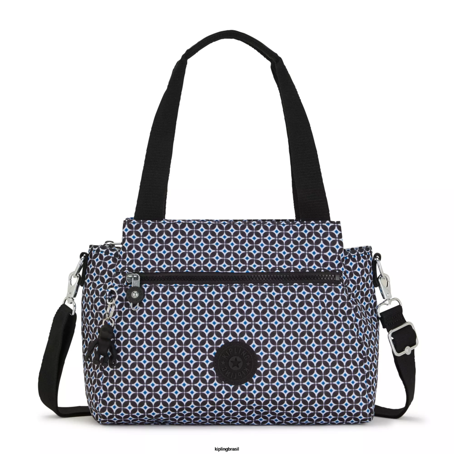 mulheres bolsas de ombro Kipling azulejo enegrecido bolsa de ombro estampada elysia 4X8V239