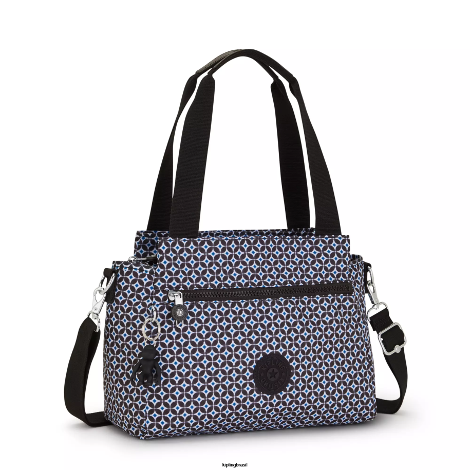 mulheres bolsas de ombro Kipling azulejo enegrecido bolsa de ombro estampada elysia 4X8V239