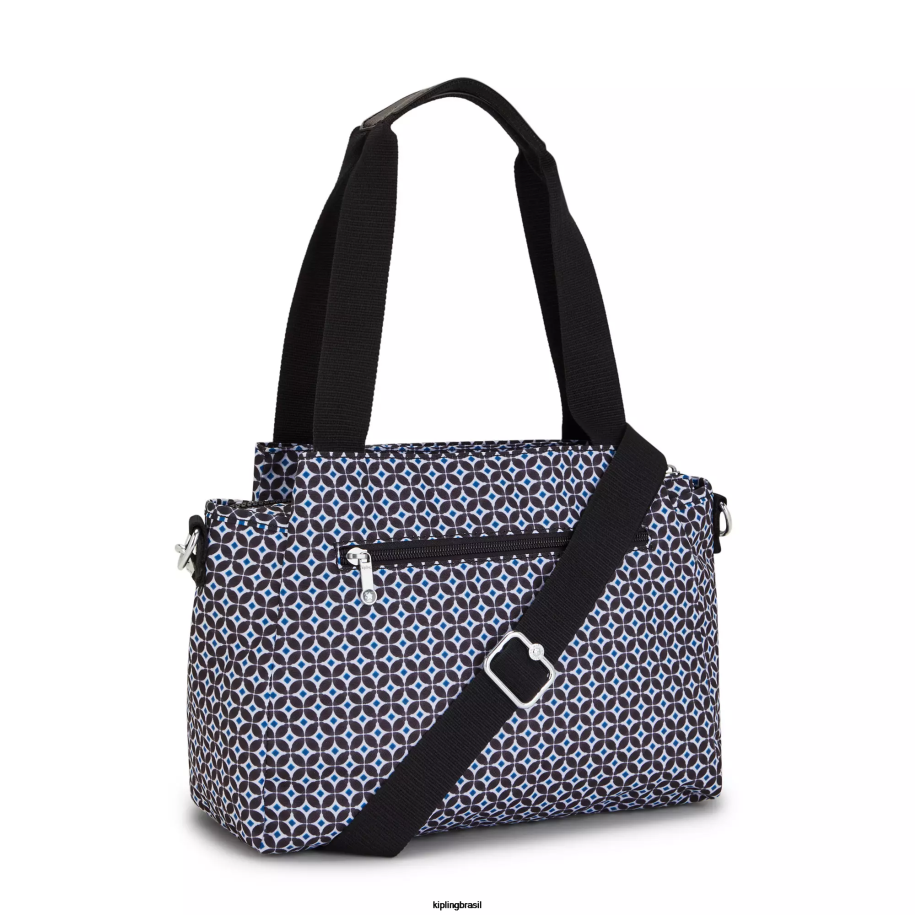 mulheres bolsas de ombro Kipling azulejo enegrecido bolsa de ombro estampada elysia 4X8V239