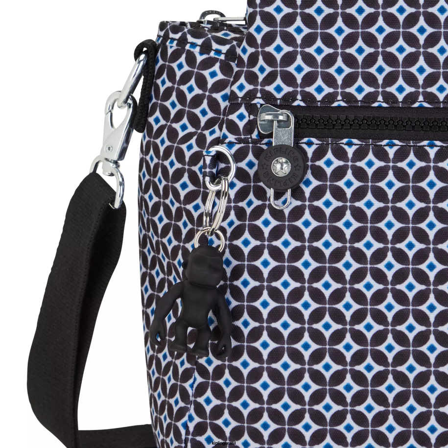 mulheres bolsas de ombro Kipling azulejo enegrecido bolsa de ombro estampada elysia 4X8V239