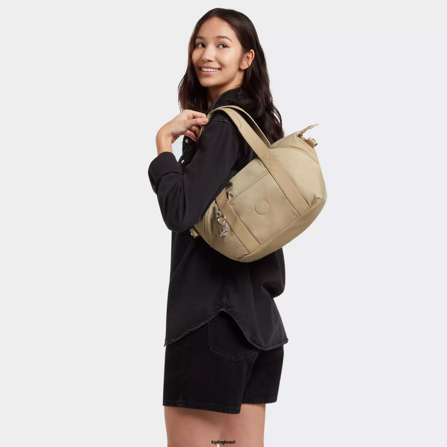 mulheres bolsas de ombro Kipling bege natural arte mini bolsa de ombro 4X8V67