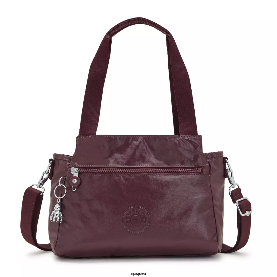 mulheres bolsas de ombro Kipling laca bordô bolsa de ombro metálica elysia 4X8V203
