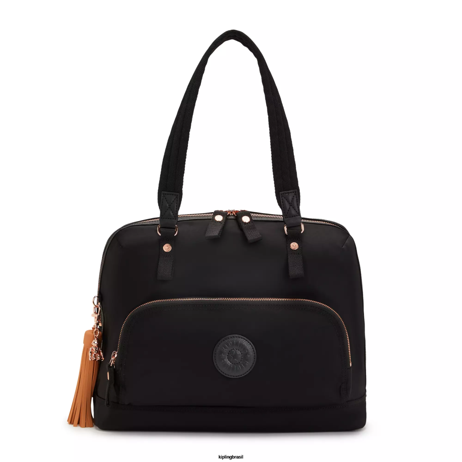 mulheres bolsas de ombro Kipling rosa negra bolsa de ombro linza 15" para notebook 4X8V244
