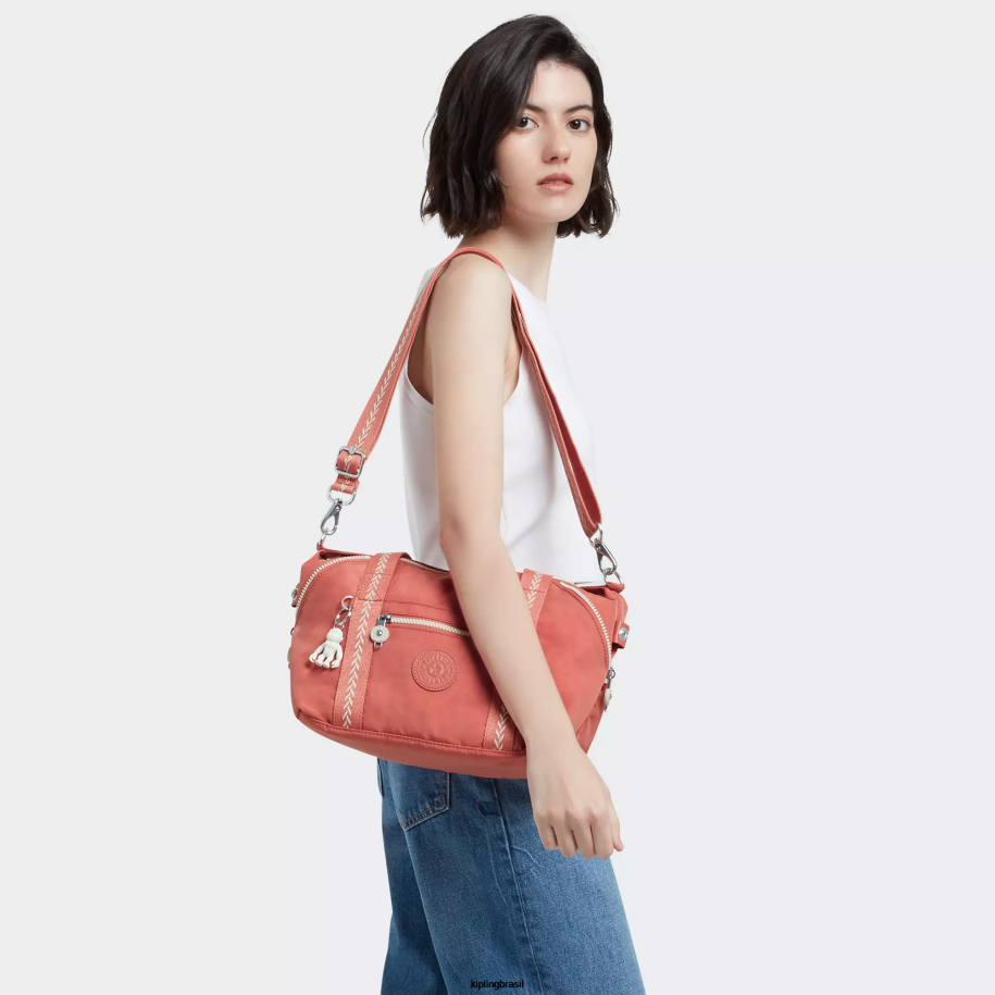 mulheres bolsas de ombro Kipling rosa vintage arte mini bolsa de ombro 4X8V41