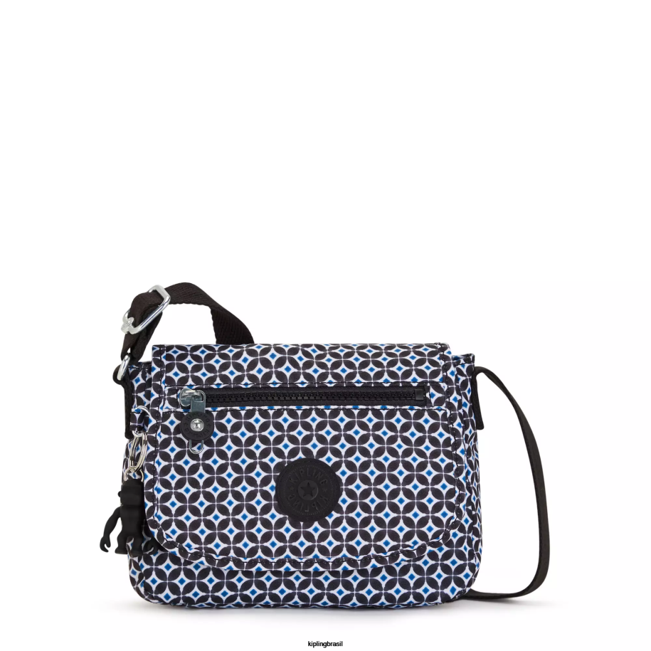 mulheres mini bolsas Kipling azulejo enegrecido bolsa tiracolo com estampa sabian 4X8V13