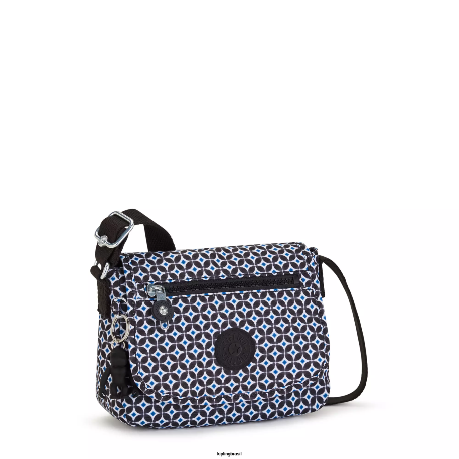 mulheres mini bolsas Kipling azulejo enegrecido bolsa tiracolo com estampa sabian 4X8V13